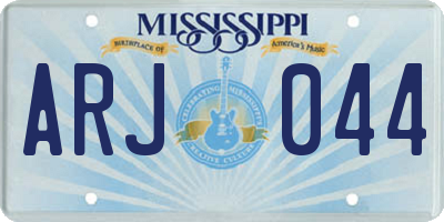 MS license plate ARJ044