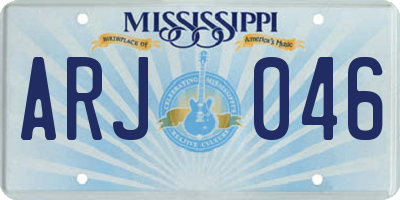 MS license plate ARJ046