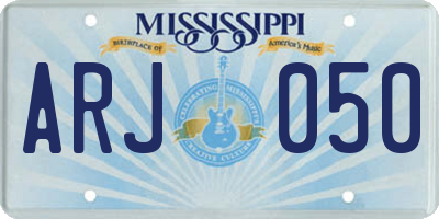 MS license plate ARJ050
