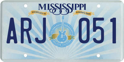 MS license plate ARJ051