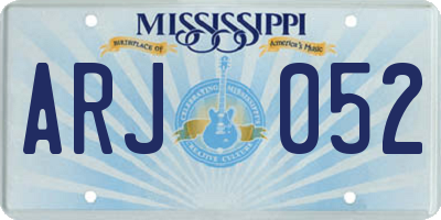 MS license plate ARJ052