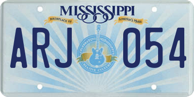 MS license plate ARJ054