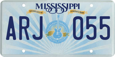 MS license plate ARJ055