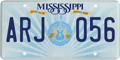 MS license plate ARJ056