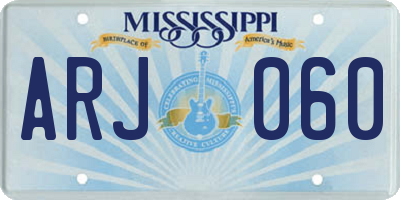 MS license plate ARJ060