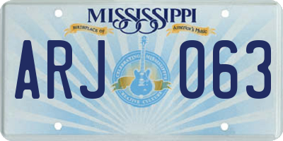 MS license plate ARJ063