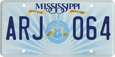MS license plate ARJ064