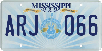 MS license plate ARJ066