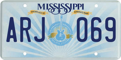 MS license plate ARJ069