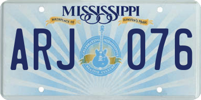 MS license plate ARJ076