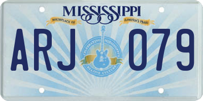 MS license plate ARJ079