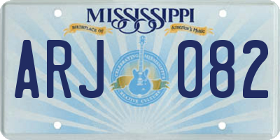MS license plate ARJ082
