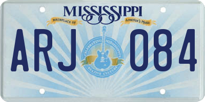 MS license plate ARJ084