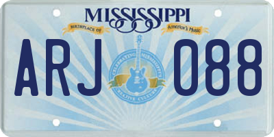 MS license plate ARJ088