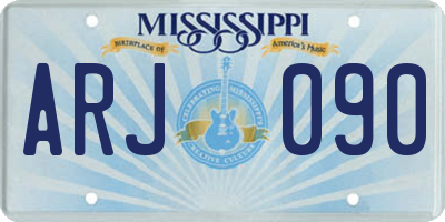 MS license plate ARJ090