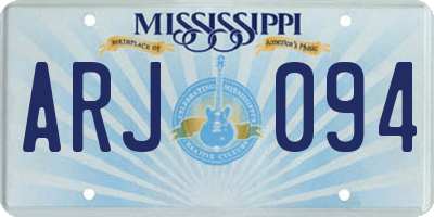MS license plate ARJ094