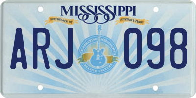 MS license plate ARJ098