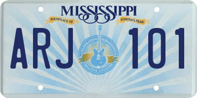 MS license plate ARJ101