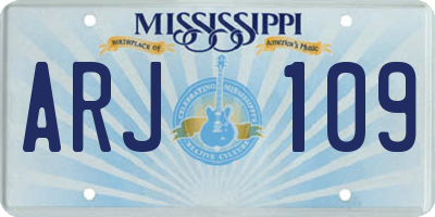 MS license plate ARJ109