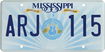 MS license plate ARJ115