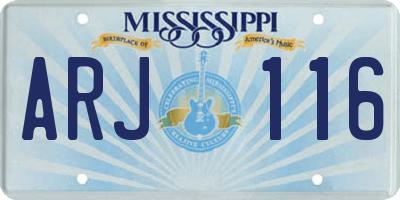 MS license plate ARJ116