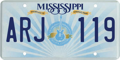 MS license plate ARJ119