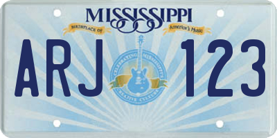 MS license plate ARJ123
