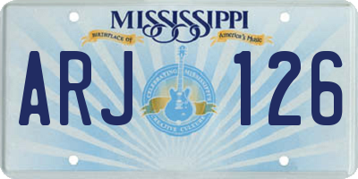 MS license plate ARJ126