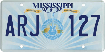MS license plate ARJ127