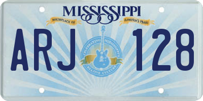 MS license plate ARJ128