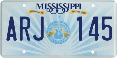 MS license plate ARJ145