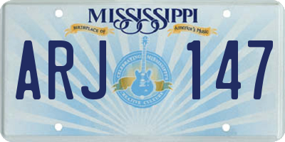MS license plate ARJ147