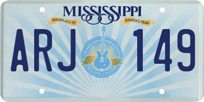 MS license plate ARJ149
