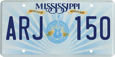 MS license plate ARJ150
