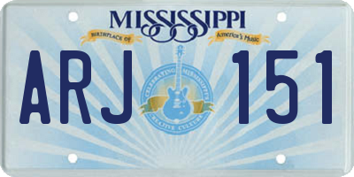 MS license plate ARJ151