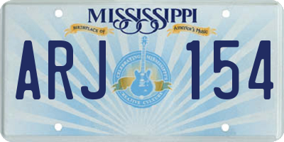 MS license plate ARJ154