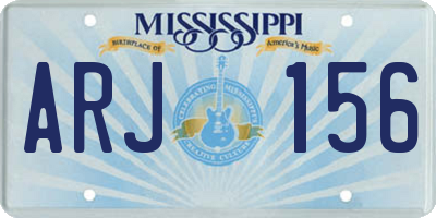 MS license plate ARJ156