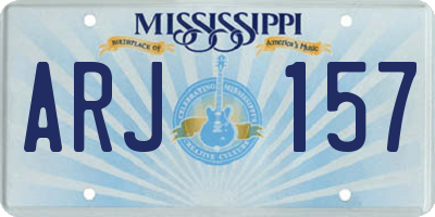 MS license plate ARJ157