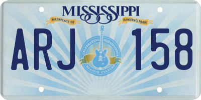 MS license plate ARJ158