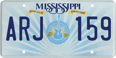 MS license plate ARJ159