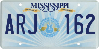 MS license plate ARJ162