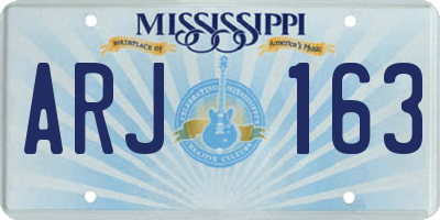 MS license plate ARJ163