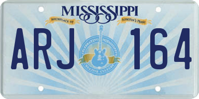 MS license plate ARJ164