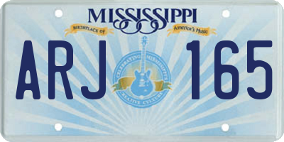 MS license plate ARJ165