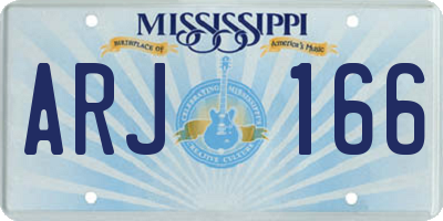 MS license plate ARJ166