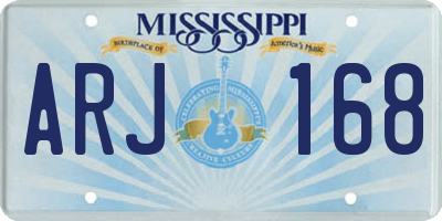 MS license plate ARJ168