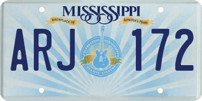 MS license plate ARJ172
