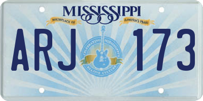 MS license plate ARJ173