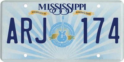 MS license plate ARJ174