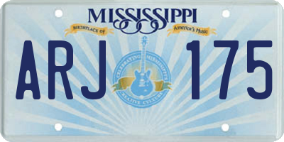 MS license plate ARJ175